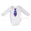 American's Birthday White Baby Jumpsuit & 1st Birthday Number American Star Tie Print TH574